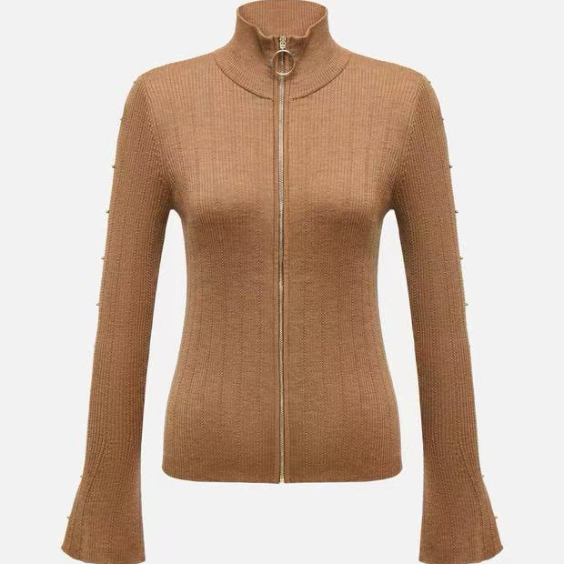 【高领拉链开衫】美利奴羊毛半高领拉链开衫0830