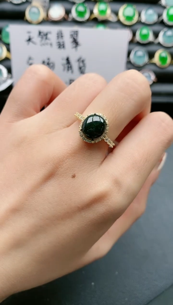 【闪购商品】翡翠戒指银S925镶嵌11111111