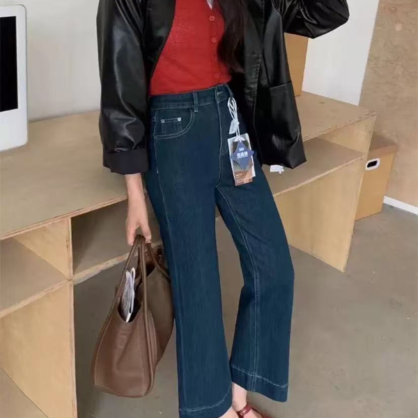 【小颖】203-399 春夏新款韩版女装牛仔百搭显高显瘦高腰牛仔裤女