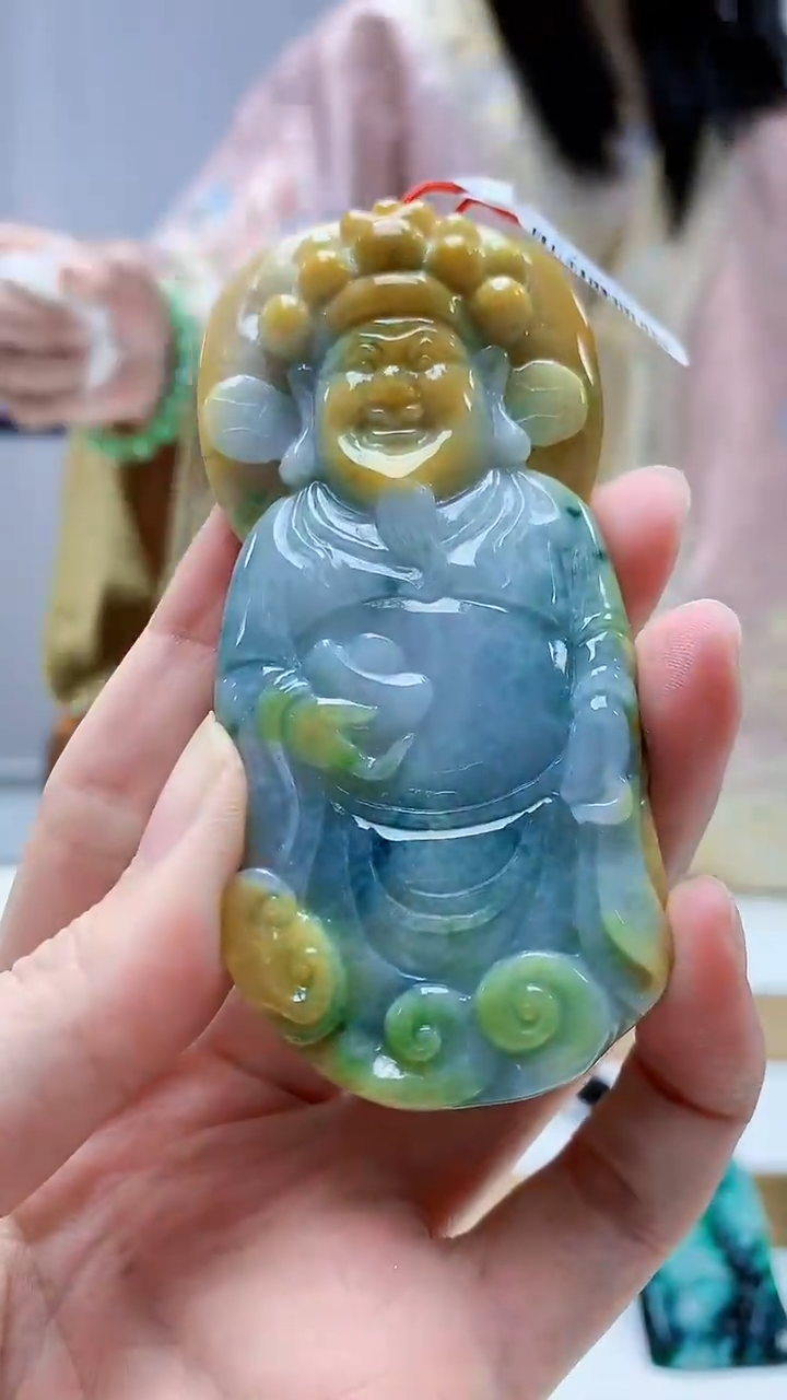 未镶嵌定制翡翠4812zm-毛货挂件43财神