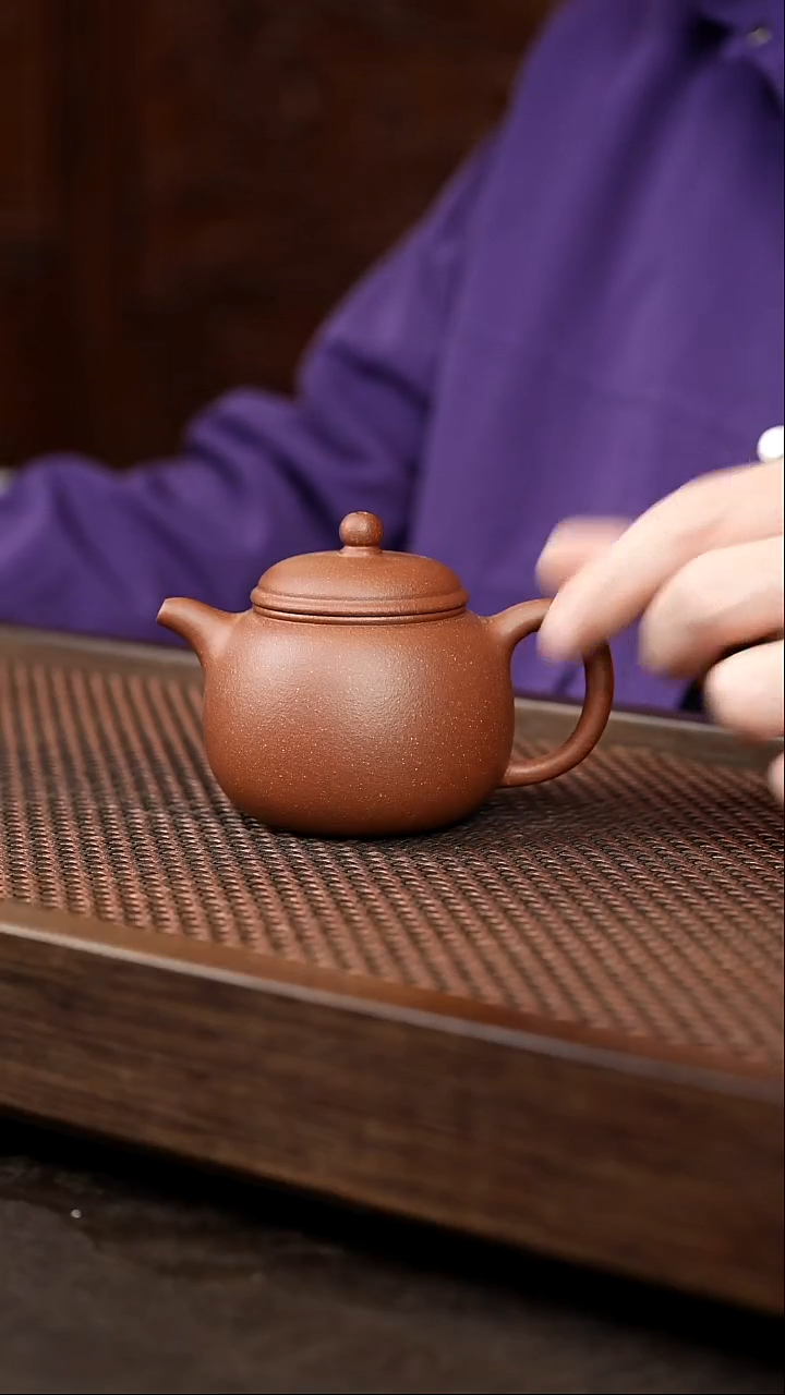 茶壶紫砂红降坡匏尊 大