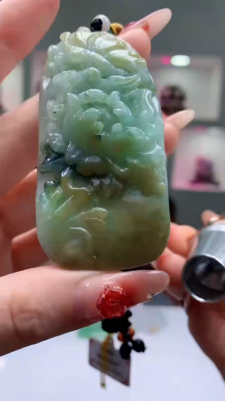 【闪购商品】定制翡翠未镶嵌1052ry-毛货挂件7