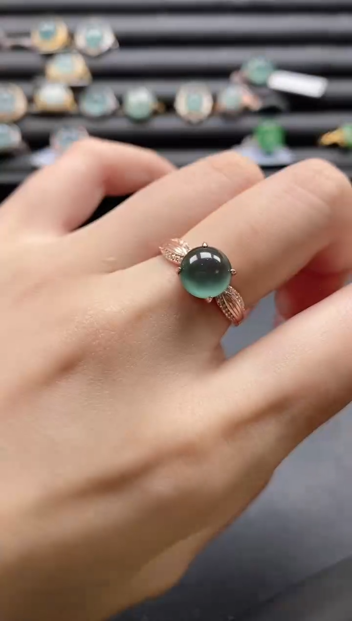 【闪购商品】翡翠戒指银S925镶嵌11111