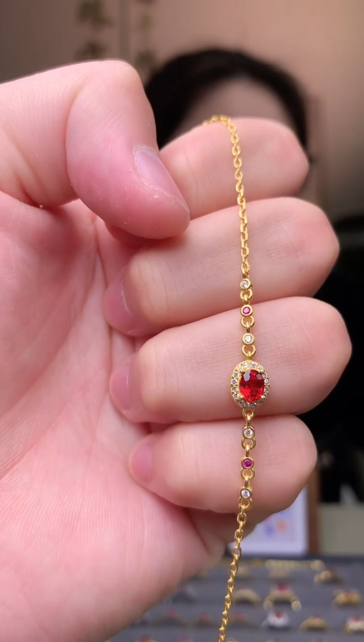 【闪购商品】蓝宝石手链银S925镶嵌手链