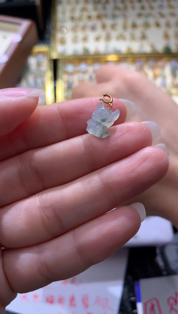 颈饰18K金镶嵌翡翠翡翠