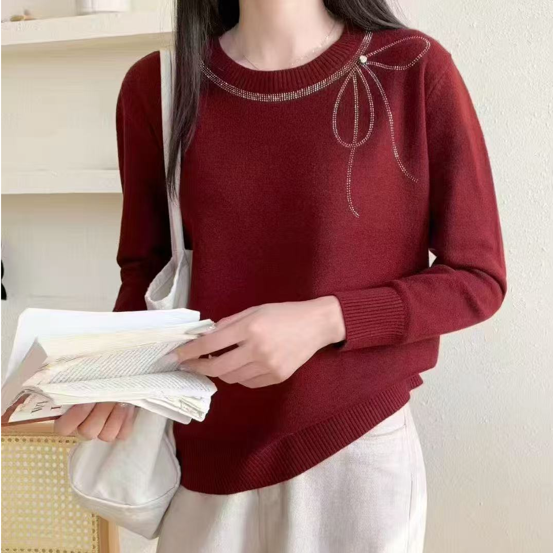 年货必备【蝴蝶结】2025冬季精品原创百搭显瘦精纺羊毛上衣