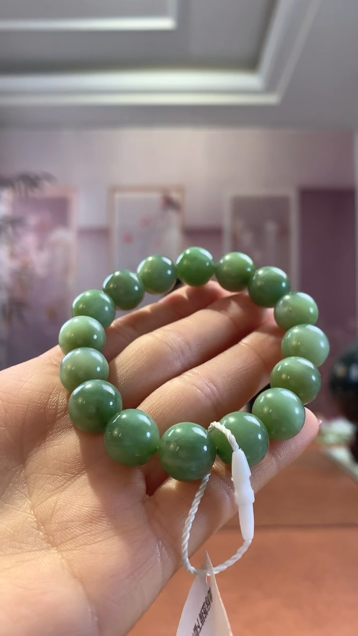 【闪购商品】和田玉手串未镶嵌碧玉粉青单圈
