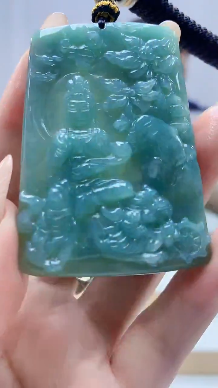 未镶嵌定制翡翠4829DD-毛货挂件47