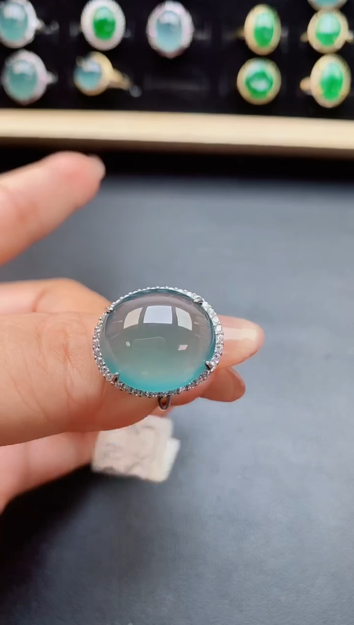 翡翠戒指银S925镶嵌321321
