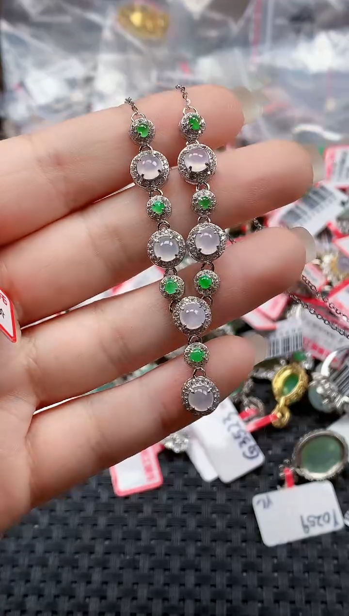 银S925镶嵌戒指翡翠天然A货缅甸翡翠