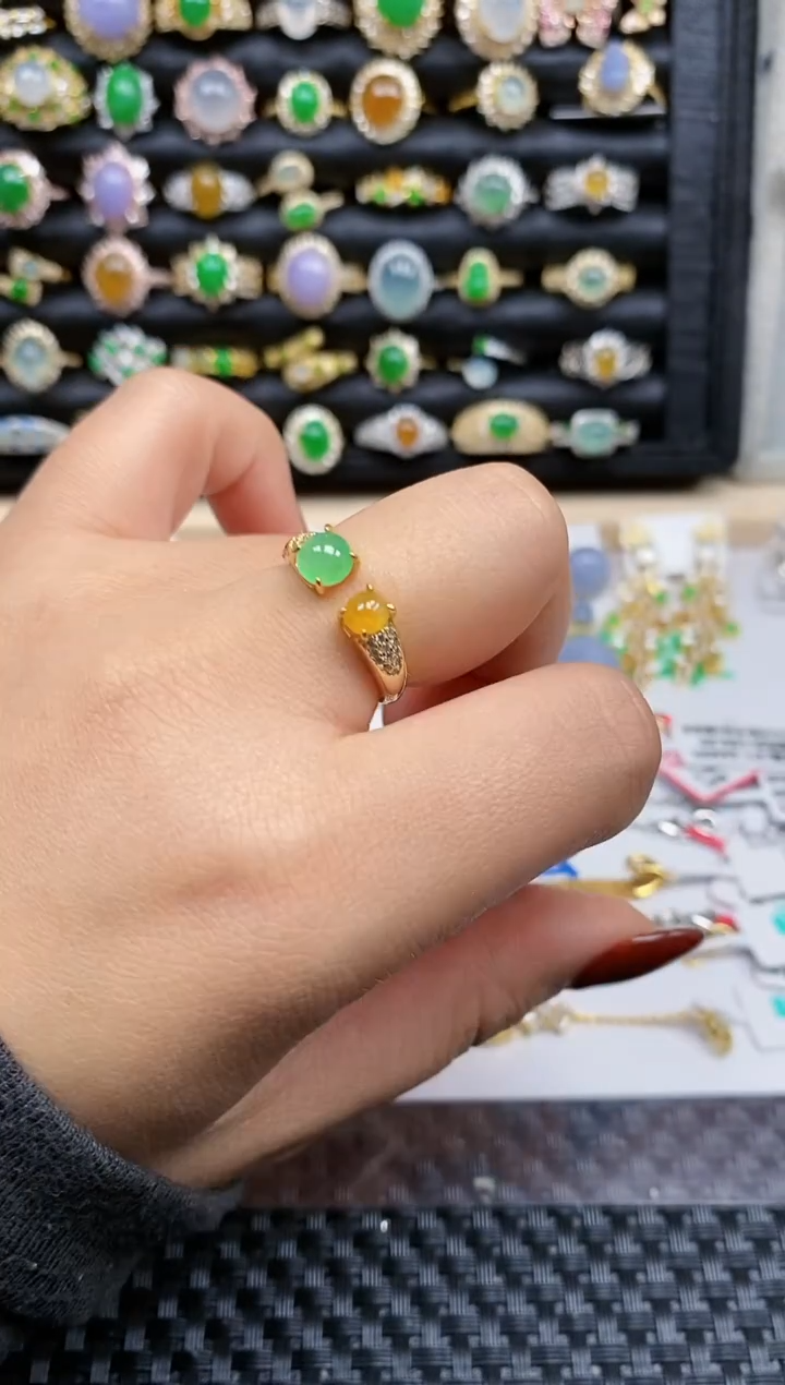 银S925镶嵌戒指翡翠423