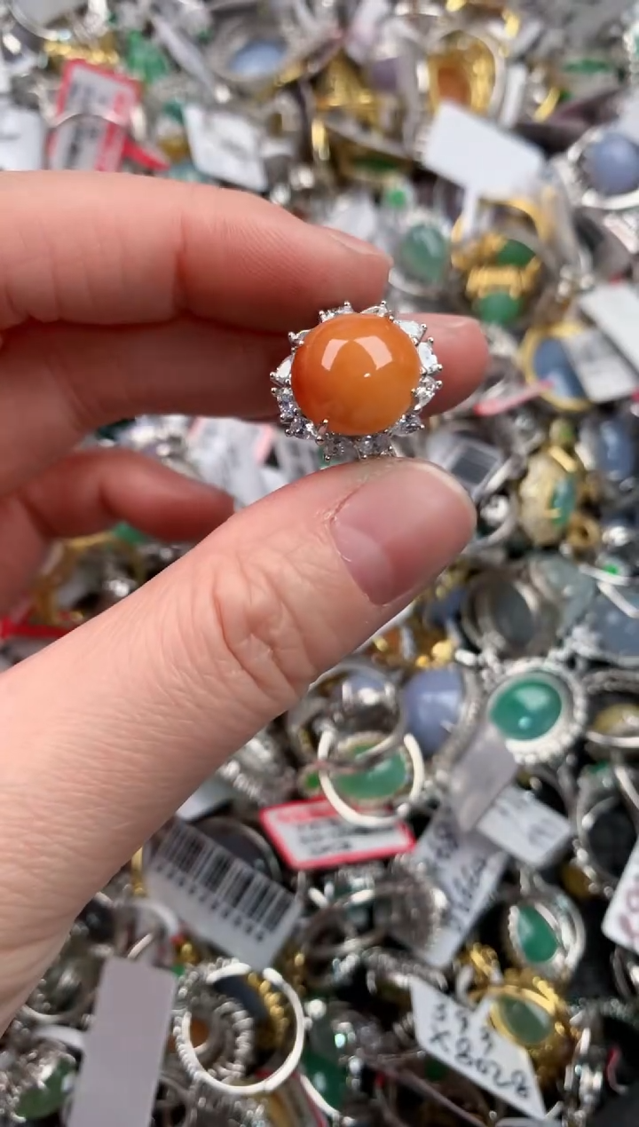 银S925镶嵌戒指翡翠999       4