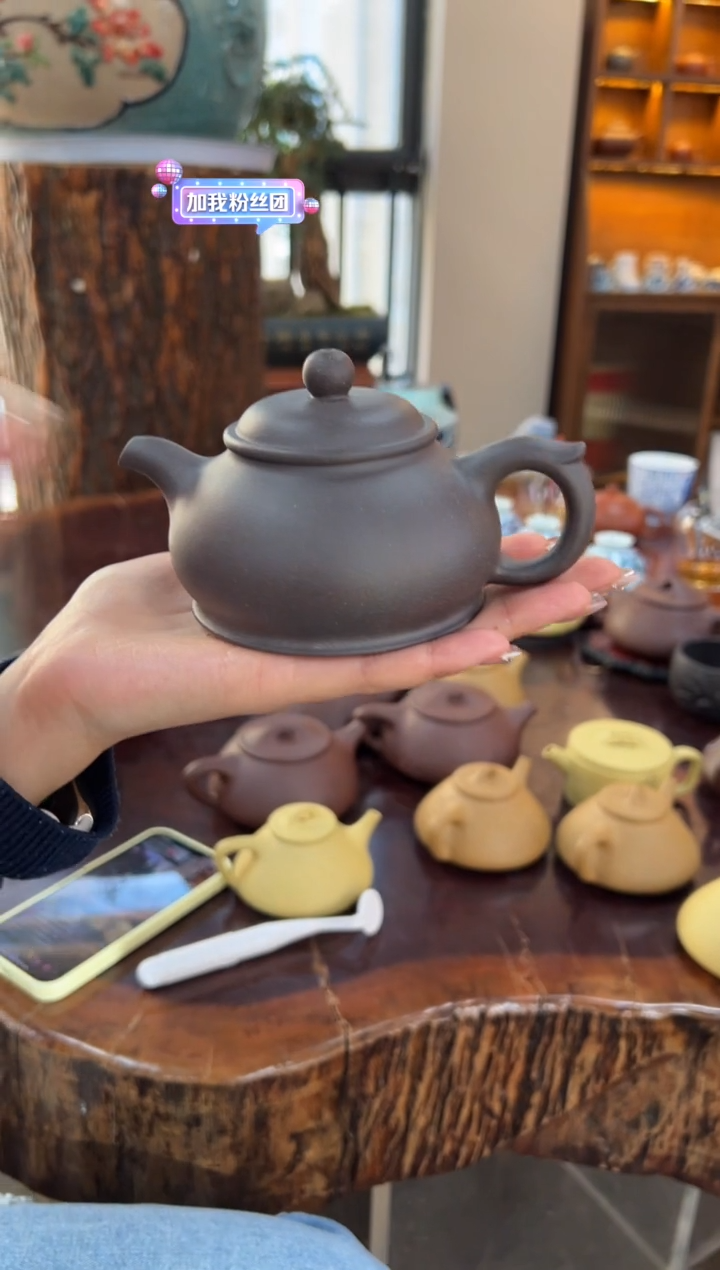 【闪购商品】紫砂茶壶【头哥手工壶】潘壶天青泥