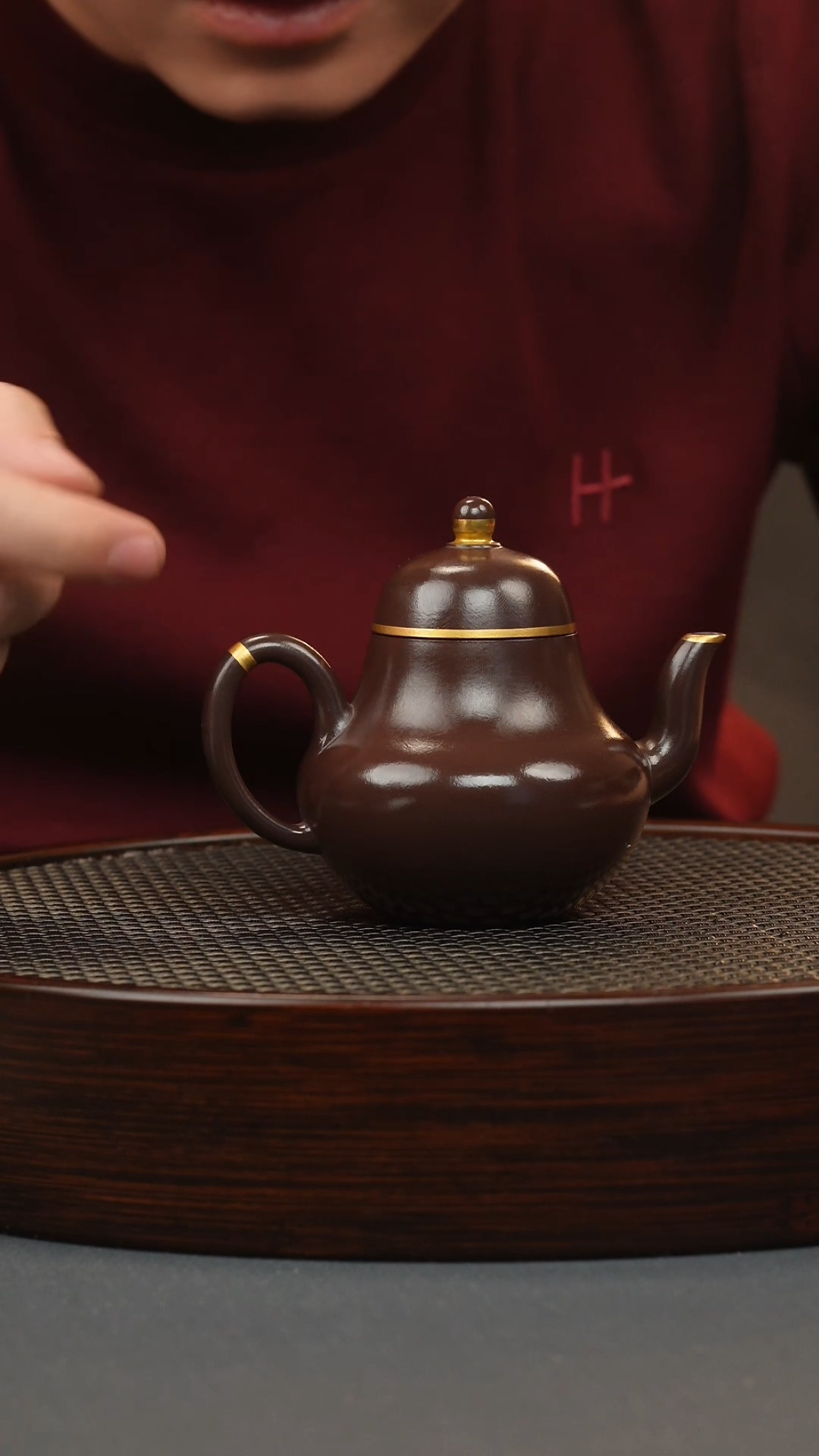 【闪购商品】紫砂茶壶紫朱泥描金思婷