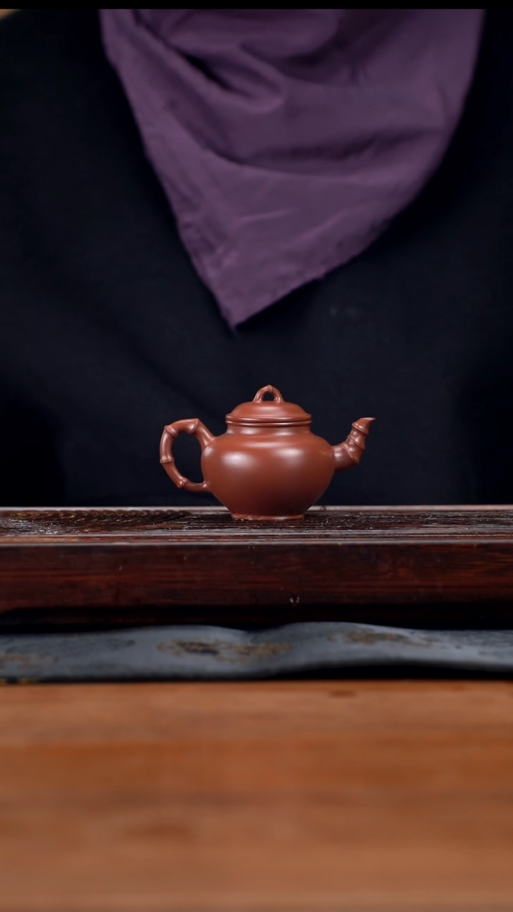【闪购商品】紫砂茶壶90cc黄龙山原矿朱泥笑樱竹节21