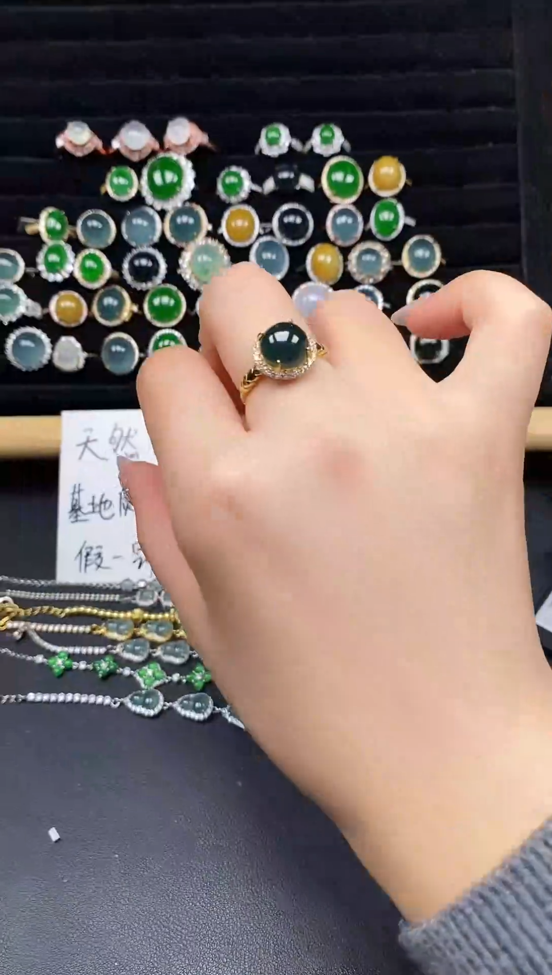 银S925镶嵌戒指翡翠111