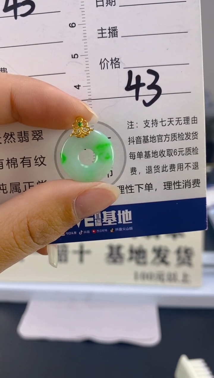 【闪购商品】翡翠颈饰18K金镶嵌天然A货翡翠