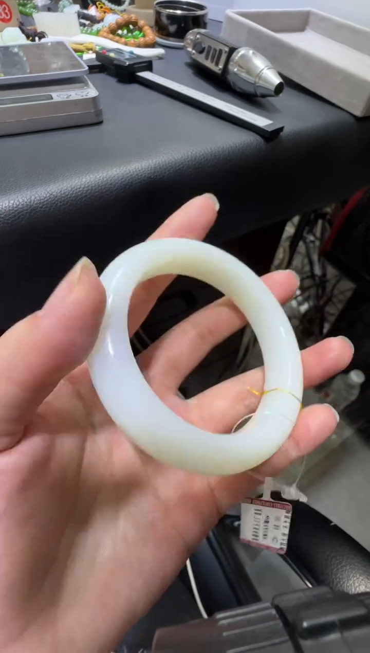 未镶嵌手镯和田玉天泰白玉54+手镯（产地直发）