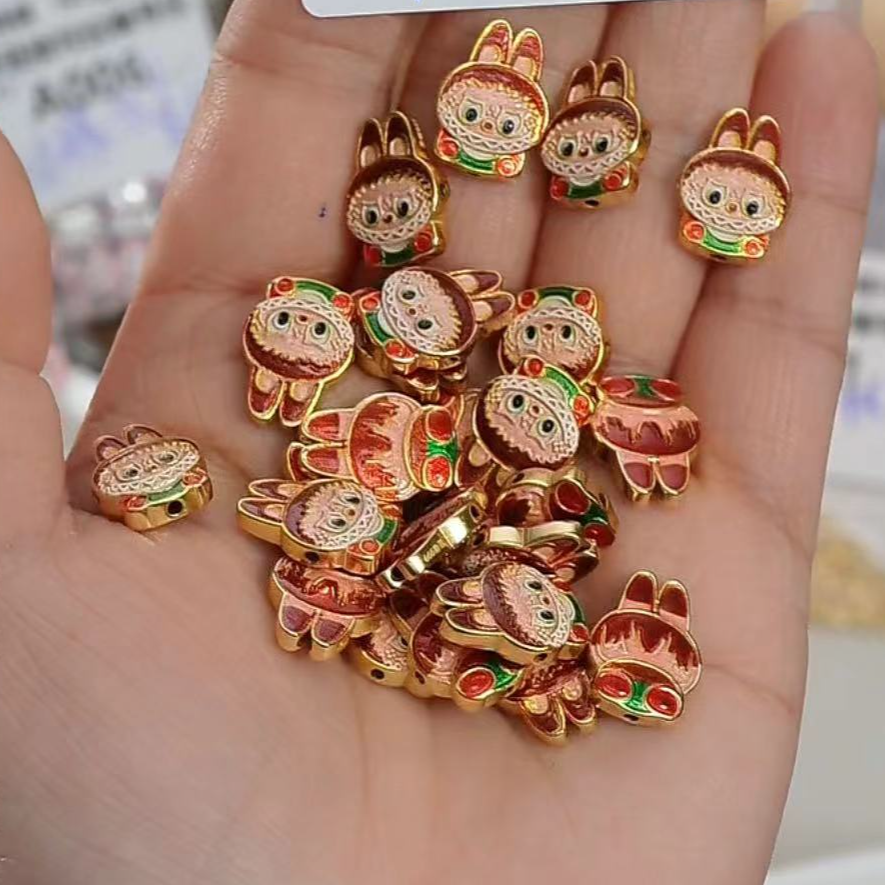 足银银制品 【满19包邮】P8898-棕色通孔拉布布手工DIY配饰饰品