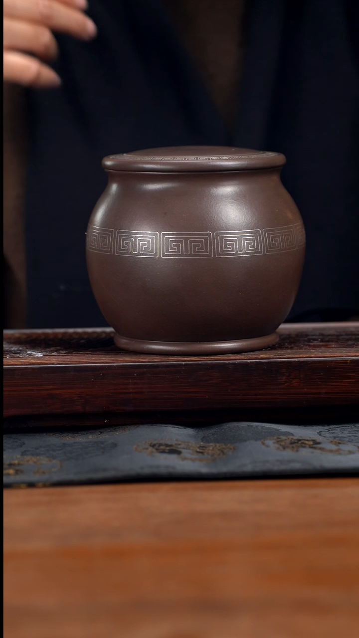 【闪购商品】紫砂茶壶黄龙山原矿紫泥醒茶罐9