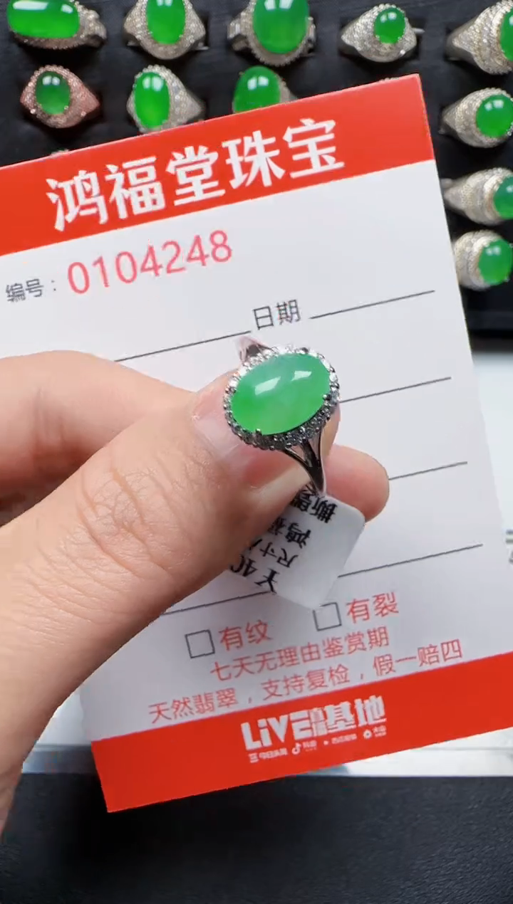 【闪购商品】翡翠戒指银S925镶嵌4248