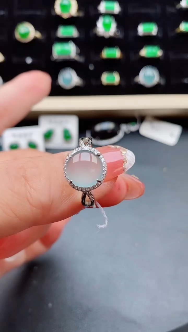 【闪购商品】翡翠戒指银S925镶嵌5080