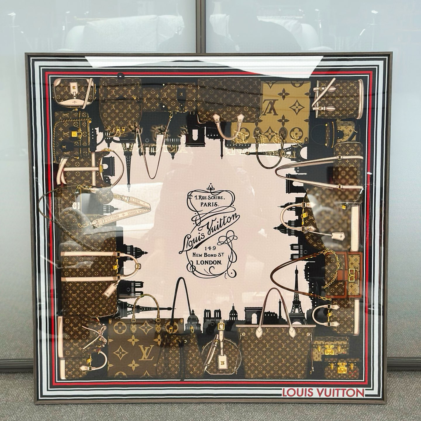 未使用 LouisVuitton/路易威登 老佛爷包包系列丝巾画
