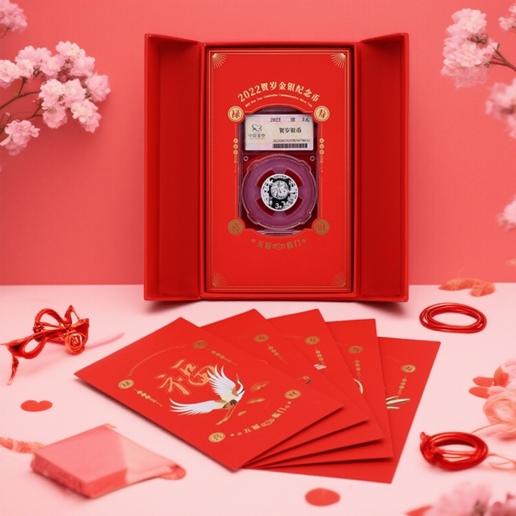 2022年贺岁福字银币金总贺岁封装版纯银纪念币面值3元重量8克银币