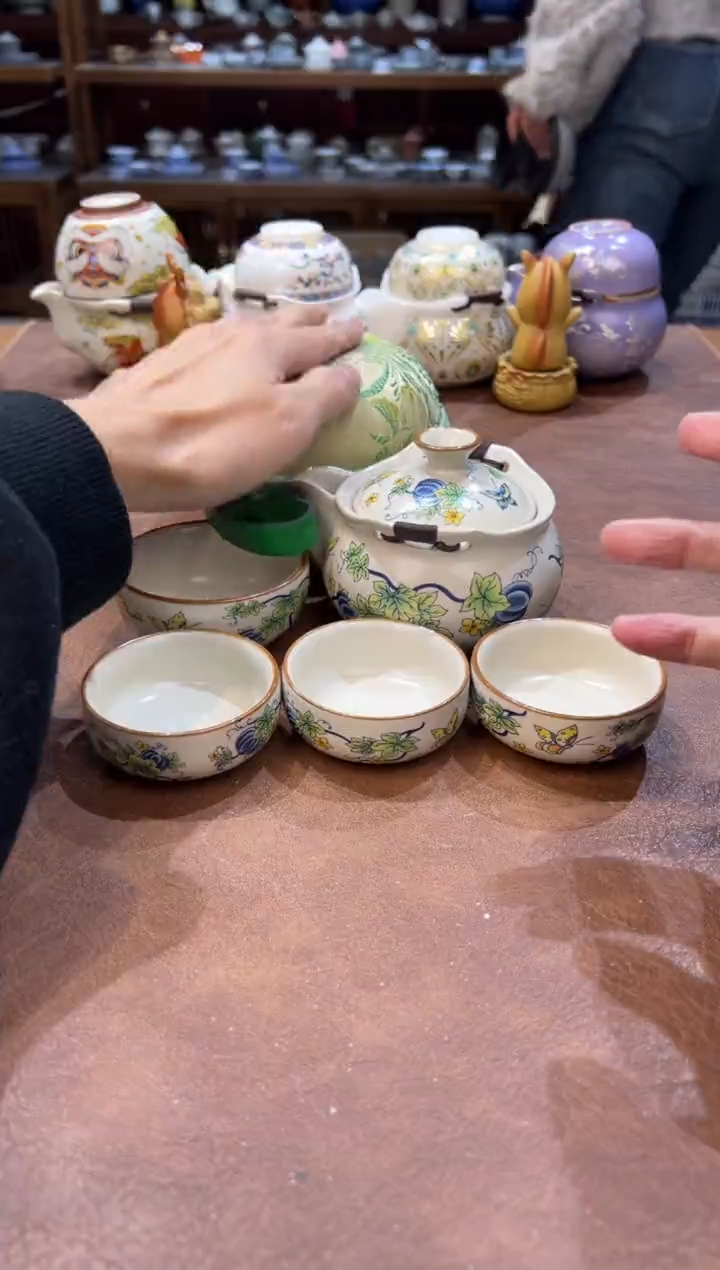 真的很便宜超好看会开片的旅行茶具
