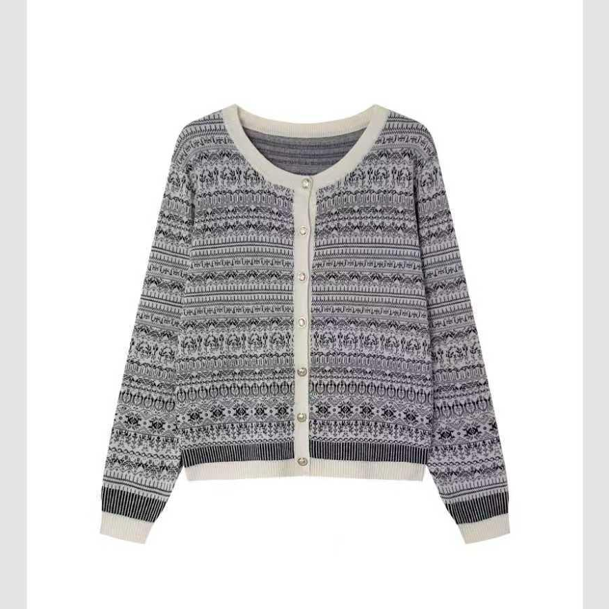 针织格纹毛针织衫粗花呢女女装小个子春夏针织衫