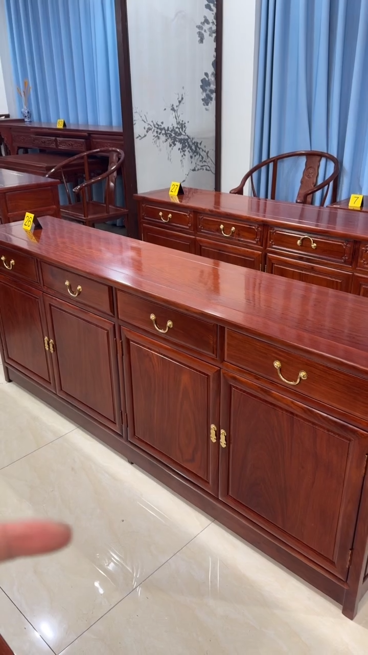 【闪购商品】花梨木类储物柜刺猬餐边柜198*40*80素面