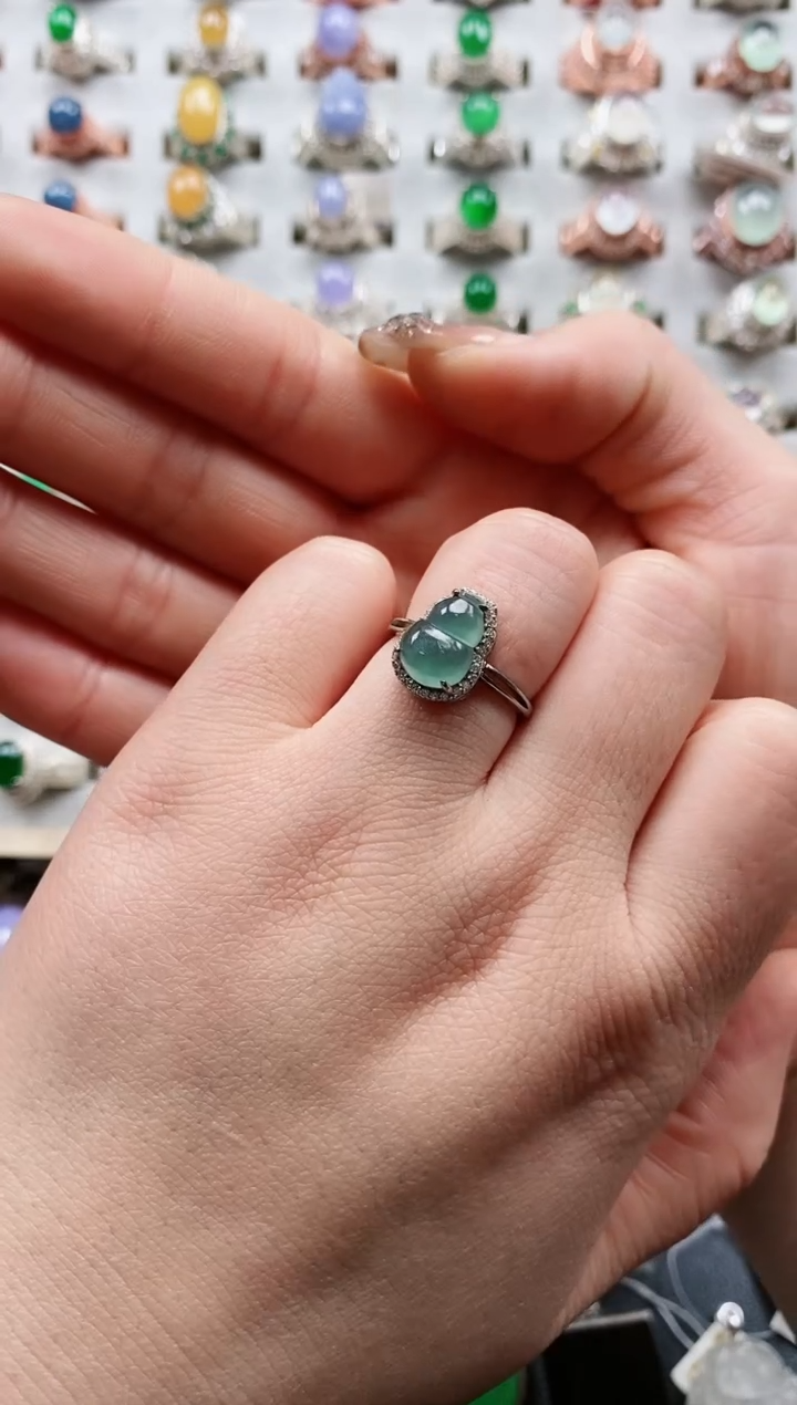 【闪购商品】翡翠戒指银S925镶嵌天然翡翠女戒专场