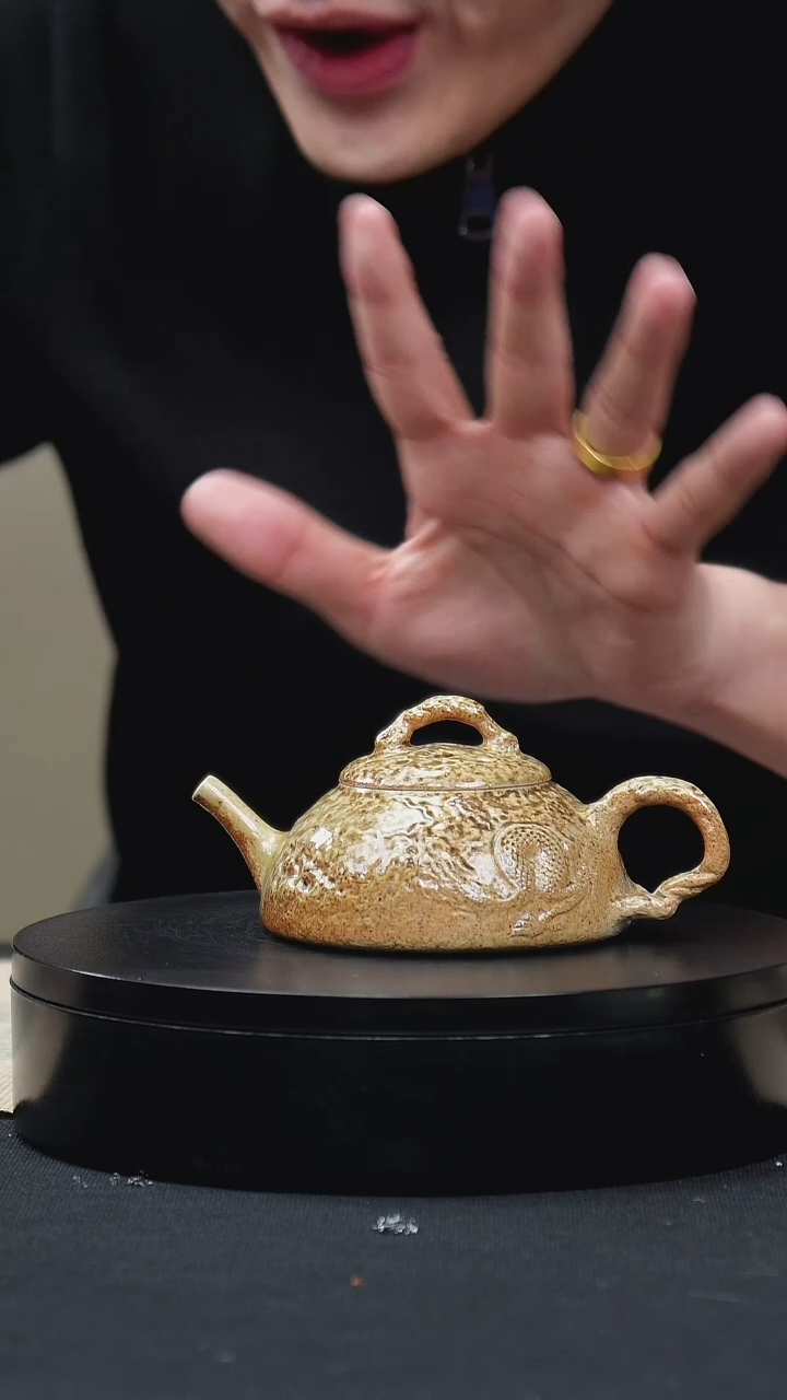 【闪购商品】紫砂茶壶016本绿柴烧石瓢壶手工紫砂壶