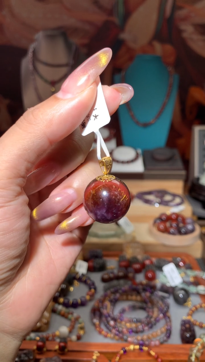 18K金镶嵌珠宝半成品水晶极光天眼单珠