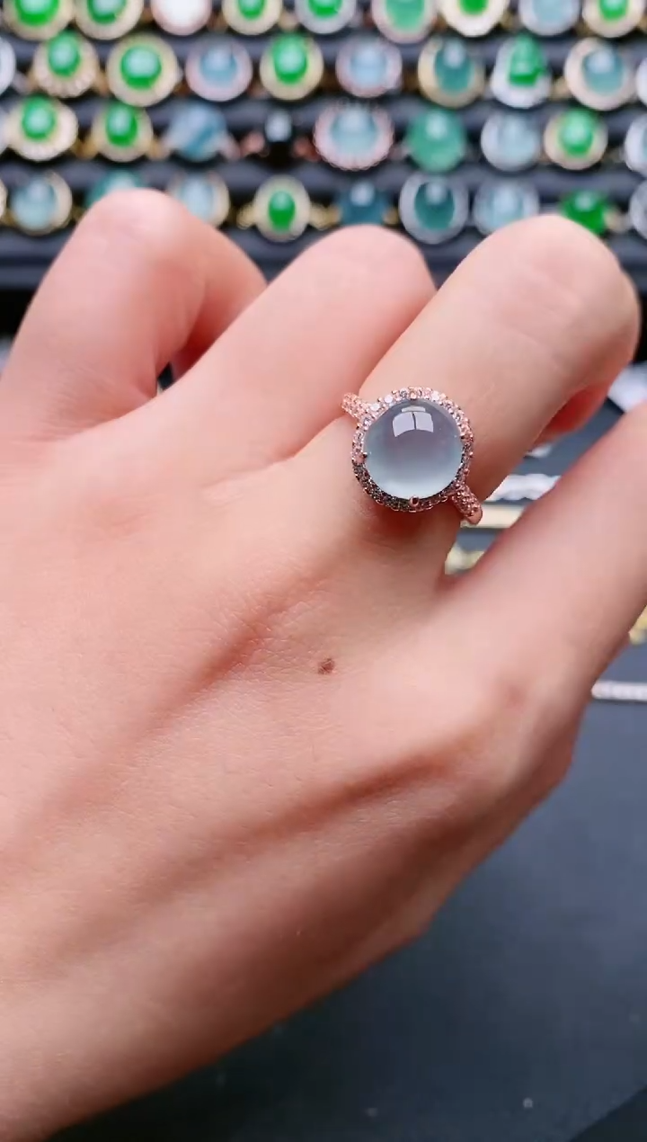 【闪购商品】翡翠戒指银S925镶嵌111111