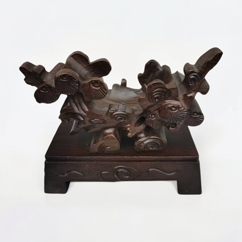 非洲黑檀木通用奇石底座整体长度13内径8×4高度11公分价格80米