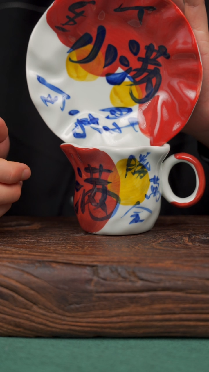 瓷片寻一缕瓷香杯釉下手工手绘瓷器 小满套装