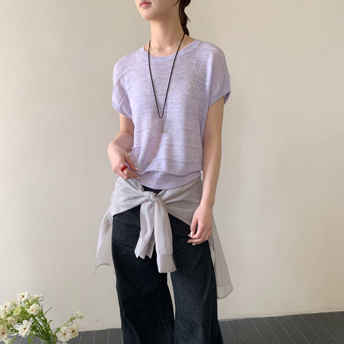 【素简.820183】春款上新云朵亚麻蔚蓝海岸女装针织衫（5.15福利）