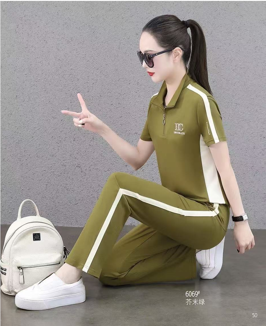 6069#新撤柜夏季品牌运动套装