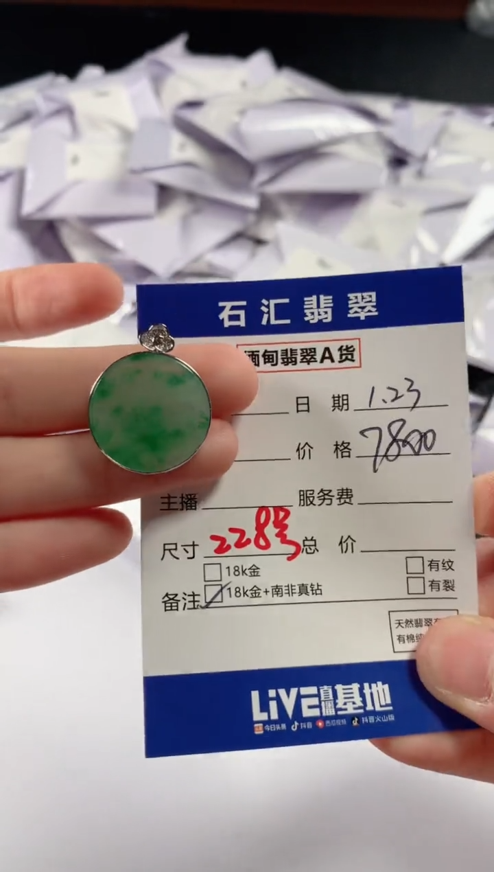 【闪购商品】翡翠颈饰18K金镶嵌11111111