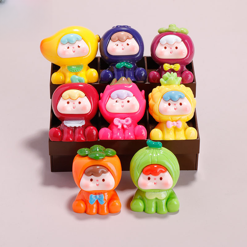 [直播拆]正版实色夜光混四代水果崽崽立体可爱树脂DIY饰品