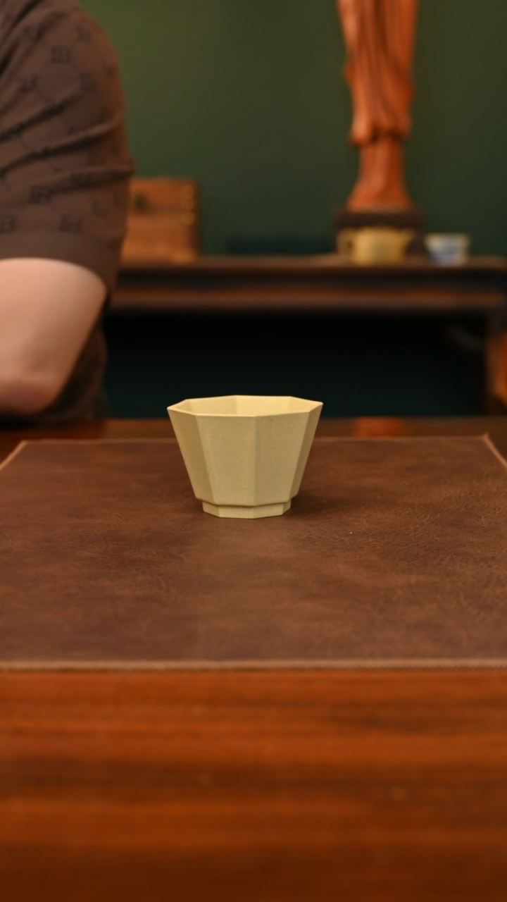 茶杯紫砂静财杯（本山绿）