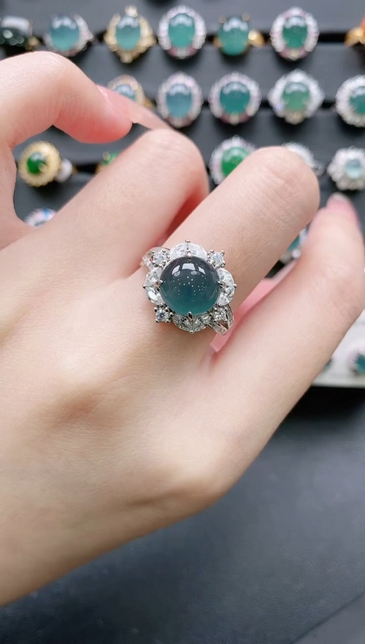 【闪购商品】翡翠戒指银S925镶嵌11111111