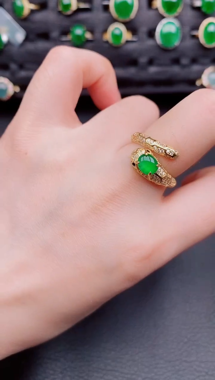 【闪购商品】翡翠戒指银S925镶嵌天然a货翡翠249