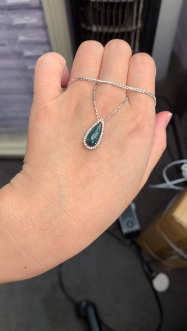 【闪购商品】碧玺颈饰18K金镶嵌2.5ct绿碧玺项链