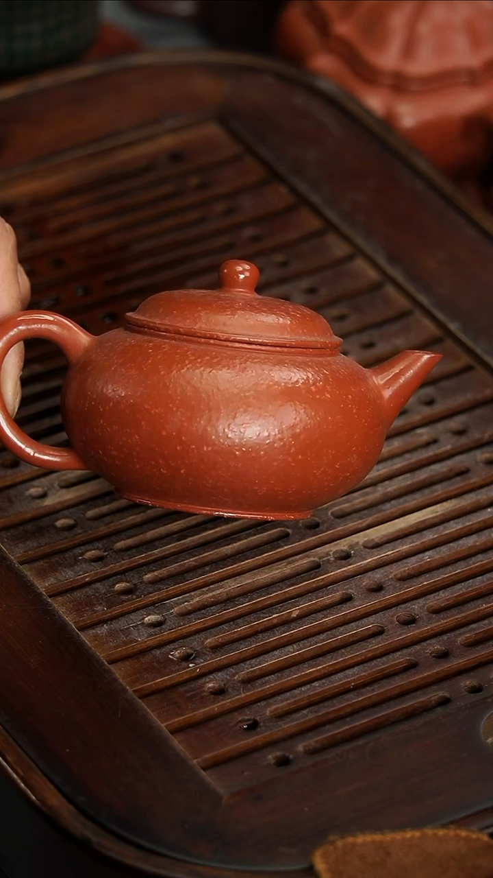 茶壶紫砂宜兴紫砂粗砂朱泥水平130毫升