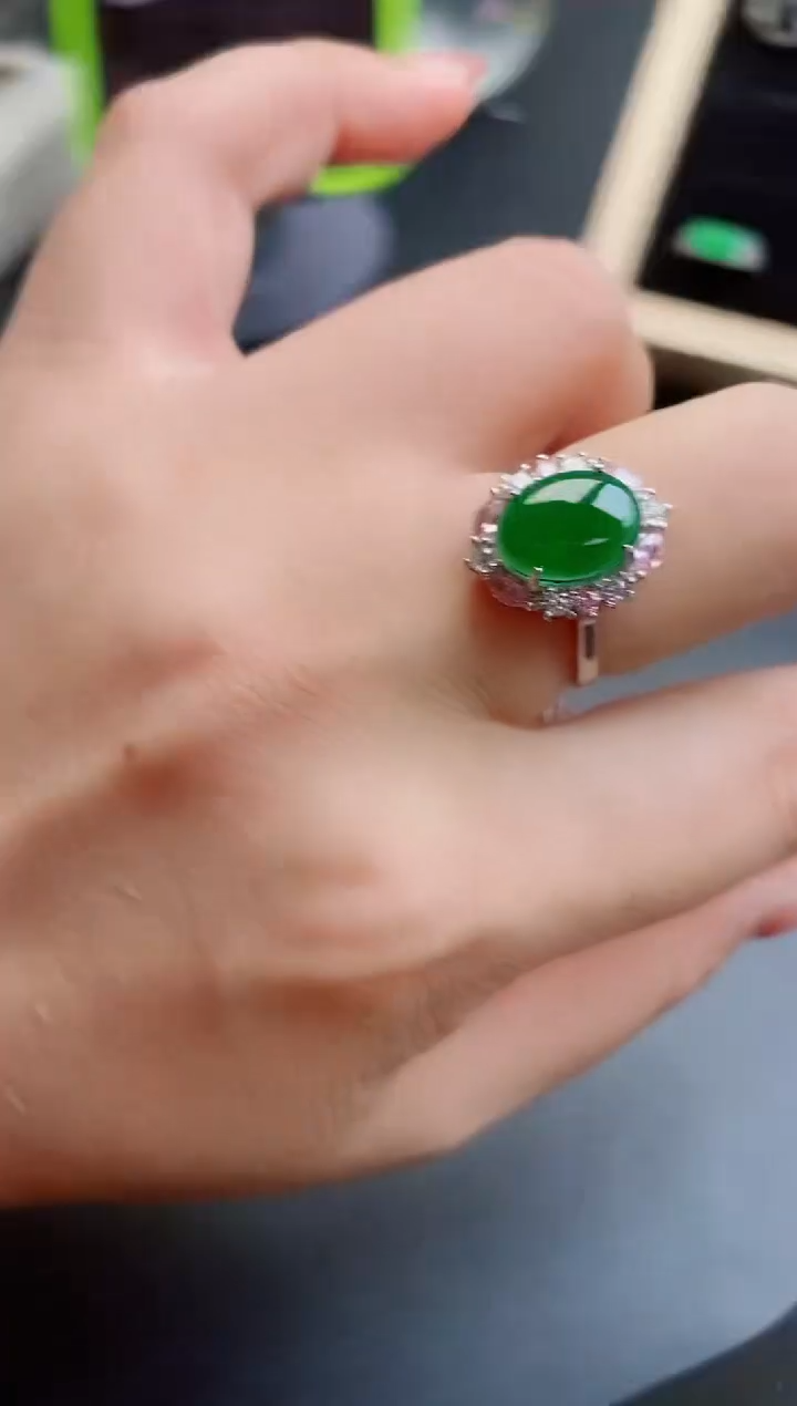 【闪购商品】翡翠戒指银S925镶嵌1221221