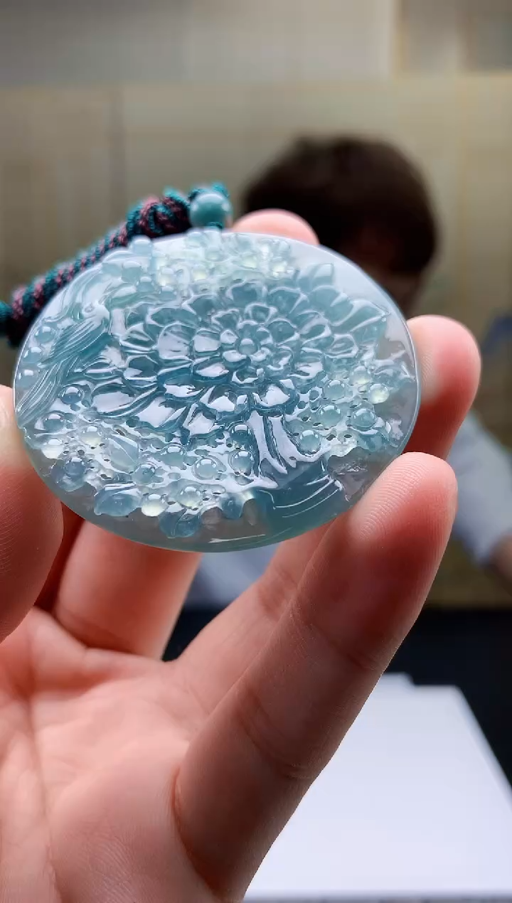 【闪购商品】定制翡翠未镶嵌4868bb-毛货挂件63