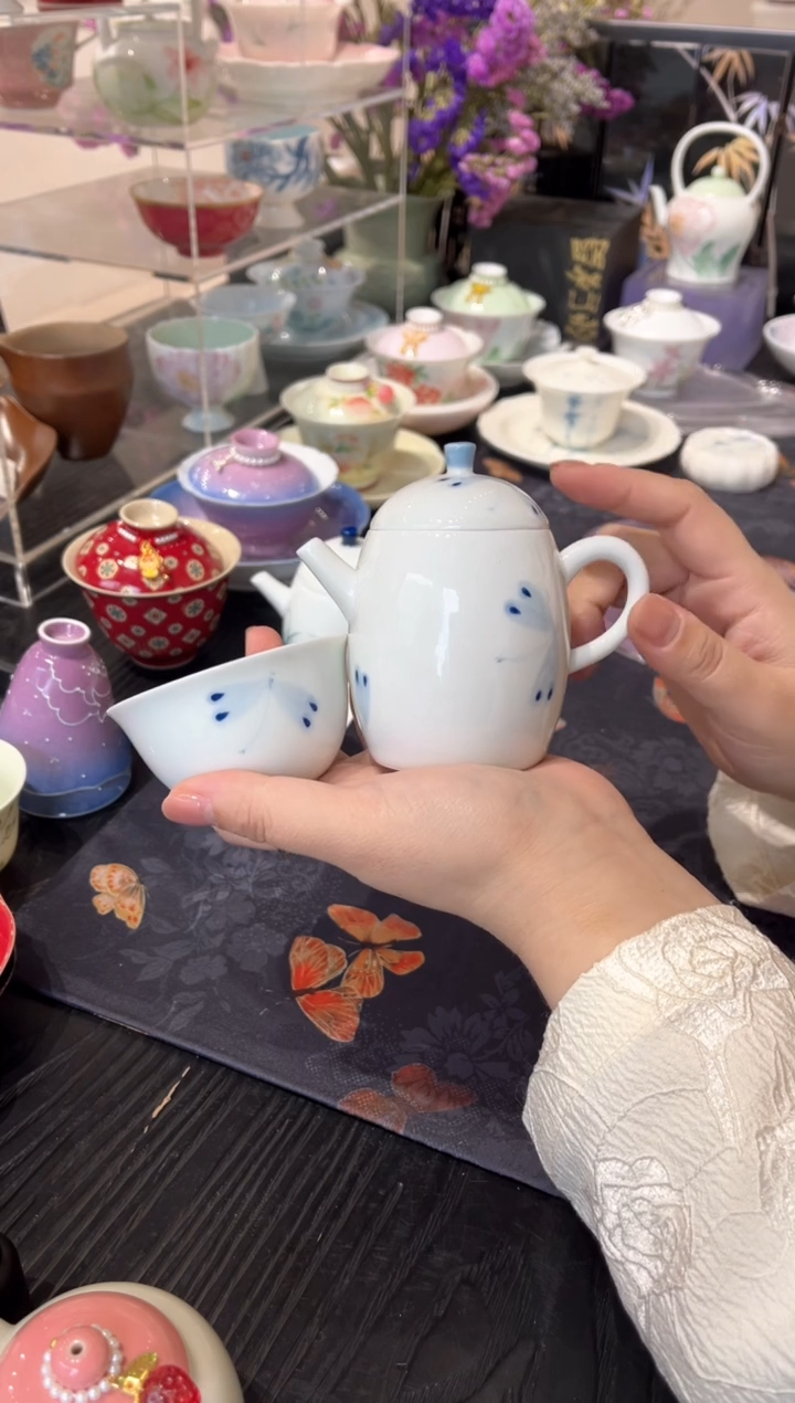 【闪购商品】蜻蜓 泡茶壶 +茶杯 拍照样品 微瑕