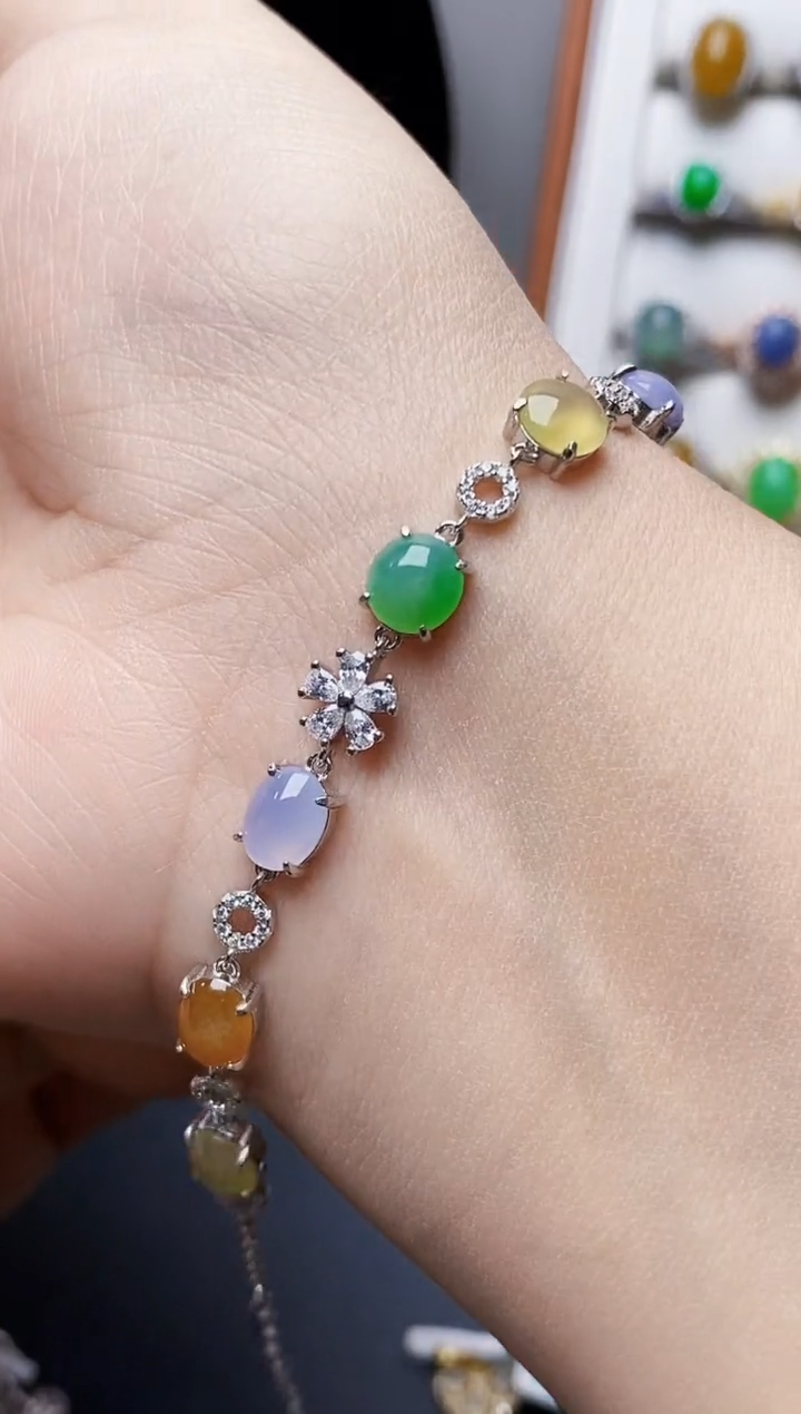 银S925镶嵌戒指翡翠0678